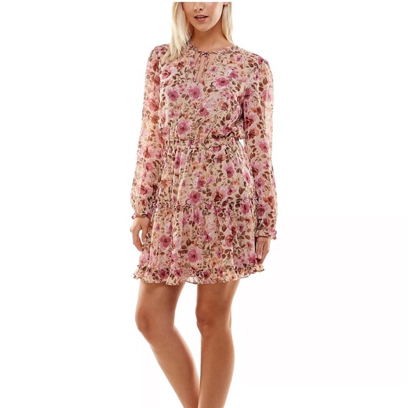 Crystal doll floral pink brown dress - Picture 9 of 9